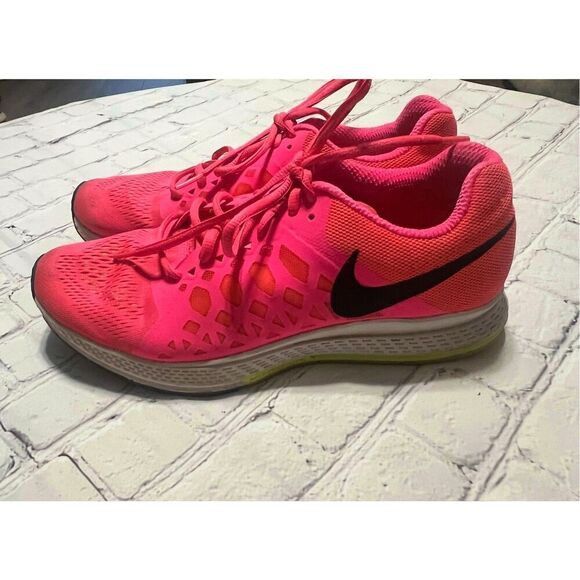 Nike Women's Size 9.5 Zoom Pegasus Running Shoes Bright Neon Pink Athletic Gym - Picture 6 of 11